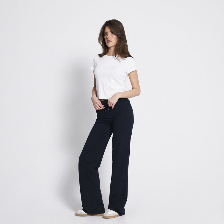 Low waist fitted pants "Ebba" Dark Blue